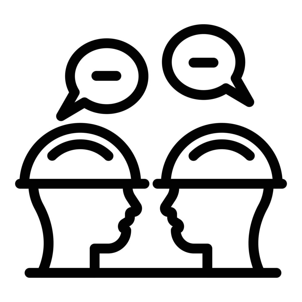 Communications engineer chat icon, outline style vector