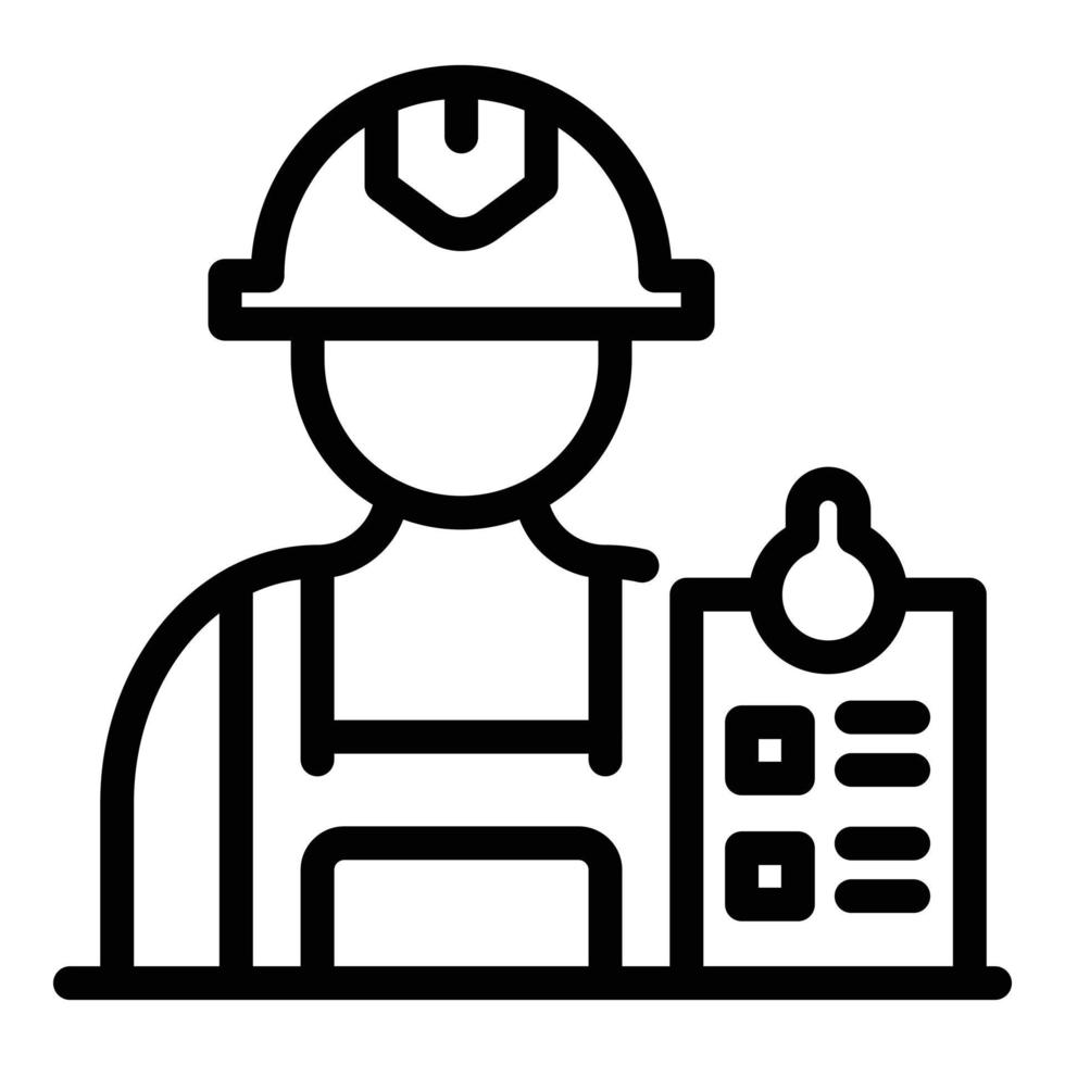 Engineer clipboard icon, outline style vector