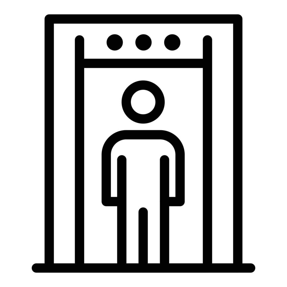 Security metal detector icon, outline style vector