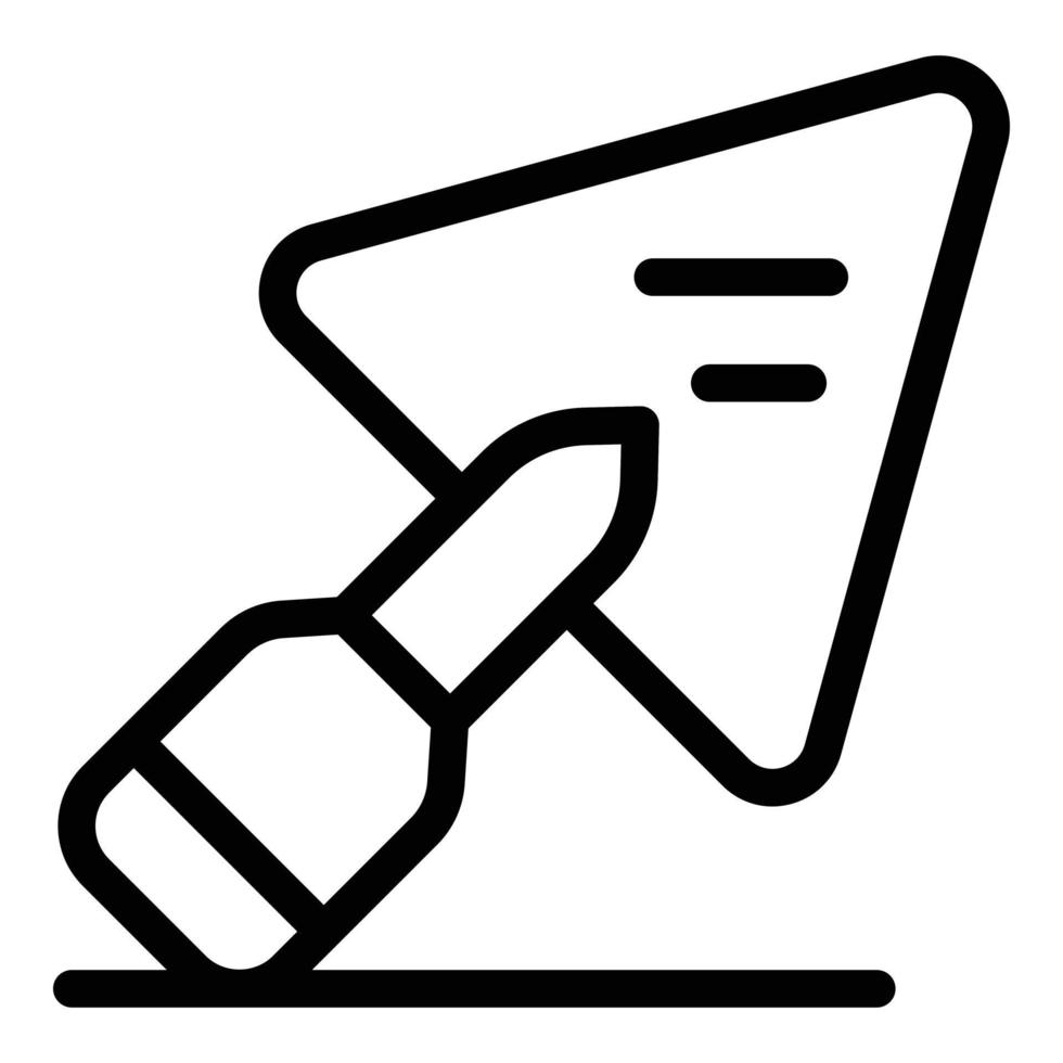 Builder trowel icon, outline style vector