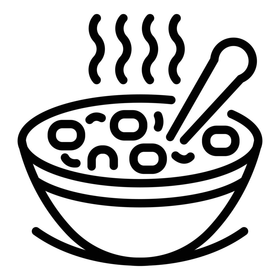 Hot wheat flakes icon, outline style vector