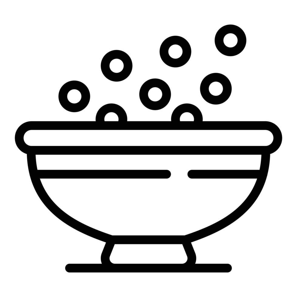 icono de copos de cereal matutino, estilo de esquema vector