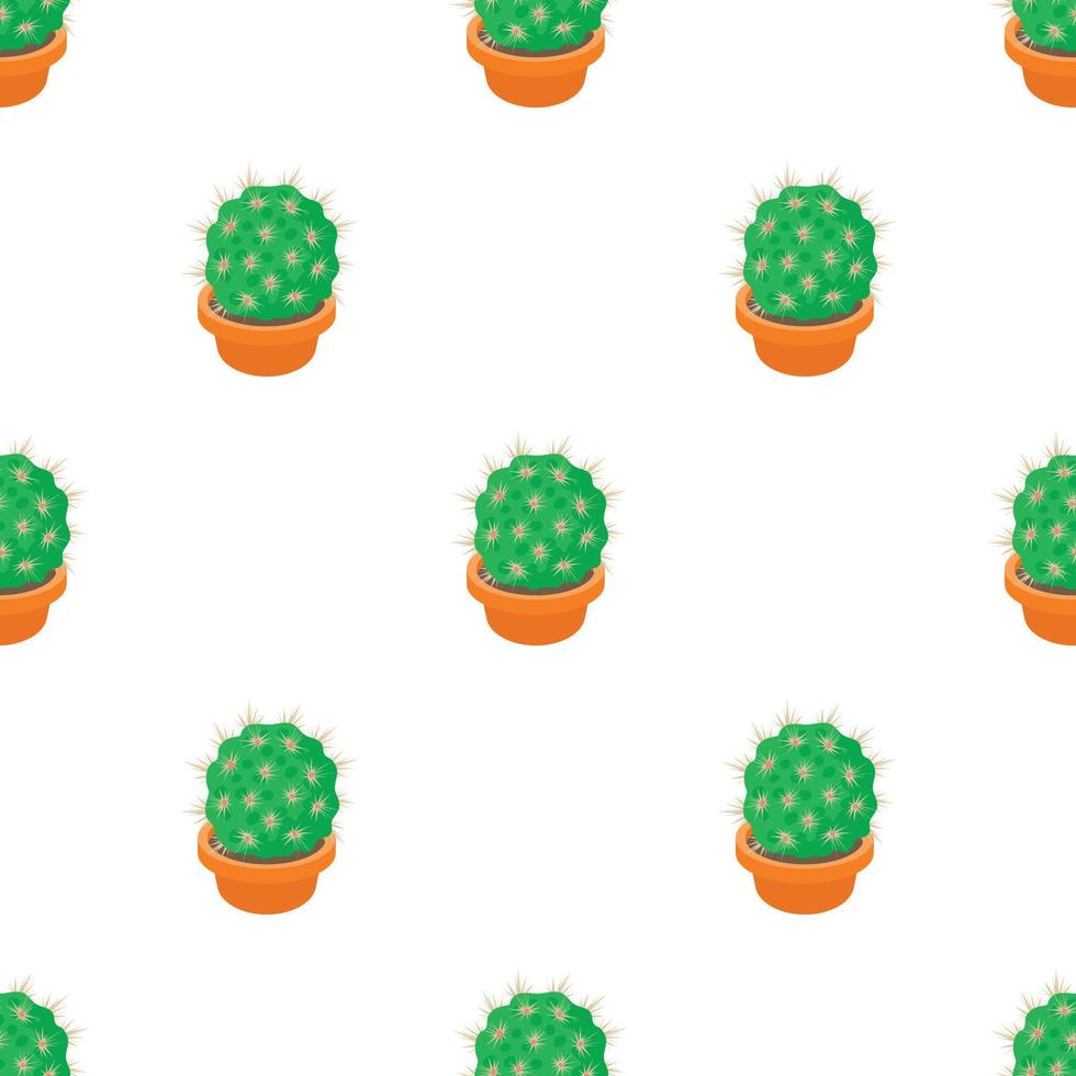 Cactus in flower pot pattern seamless vector