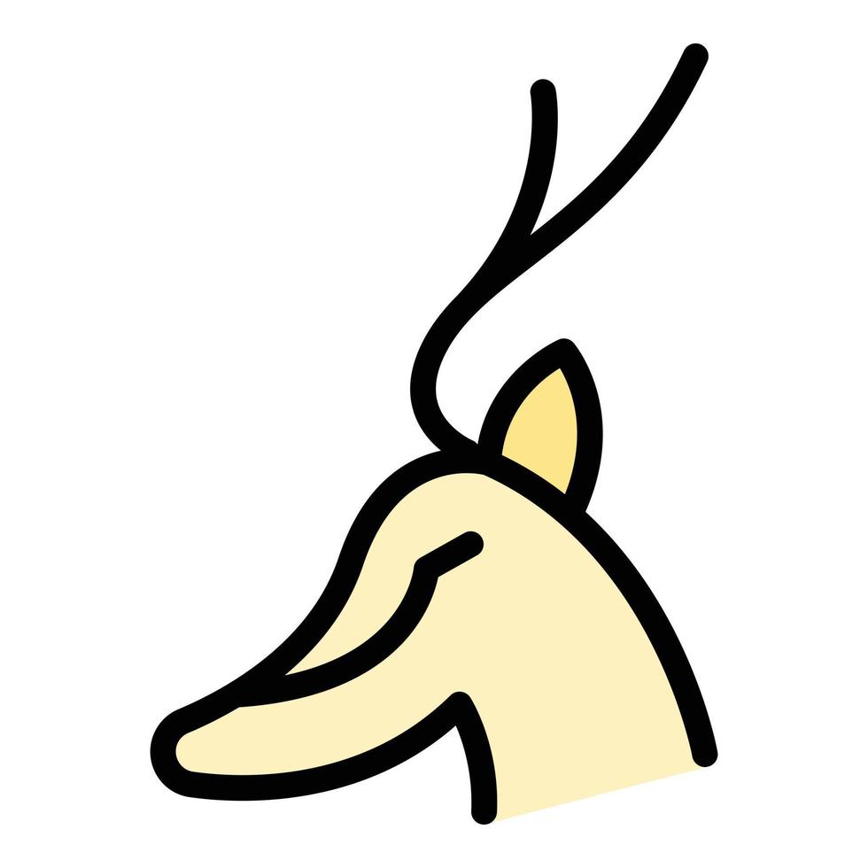 vector de contorno de color de icono de gacela oryx