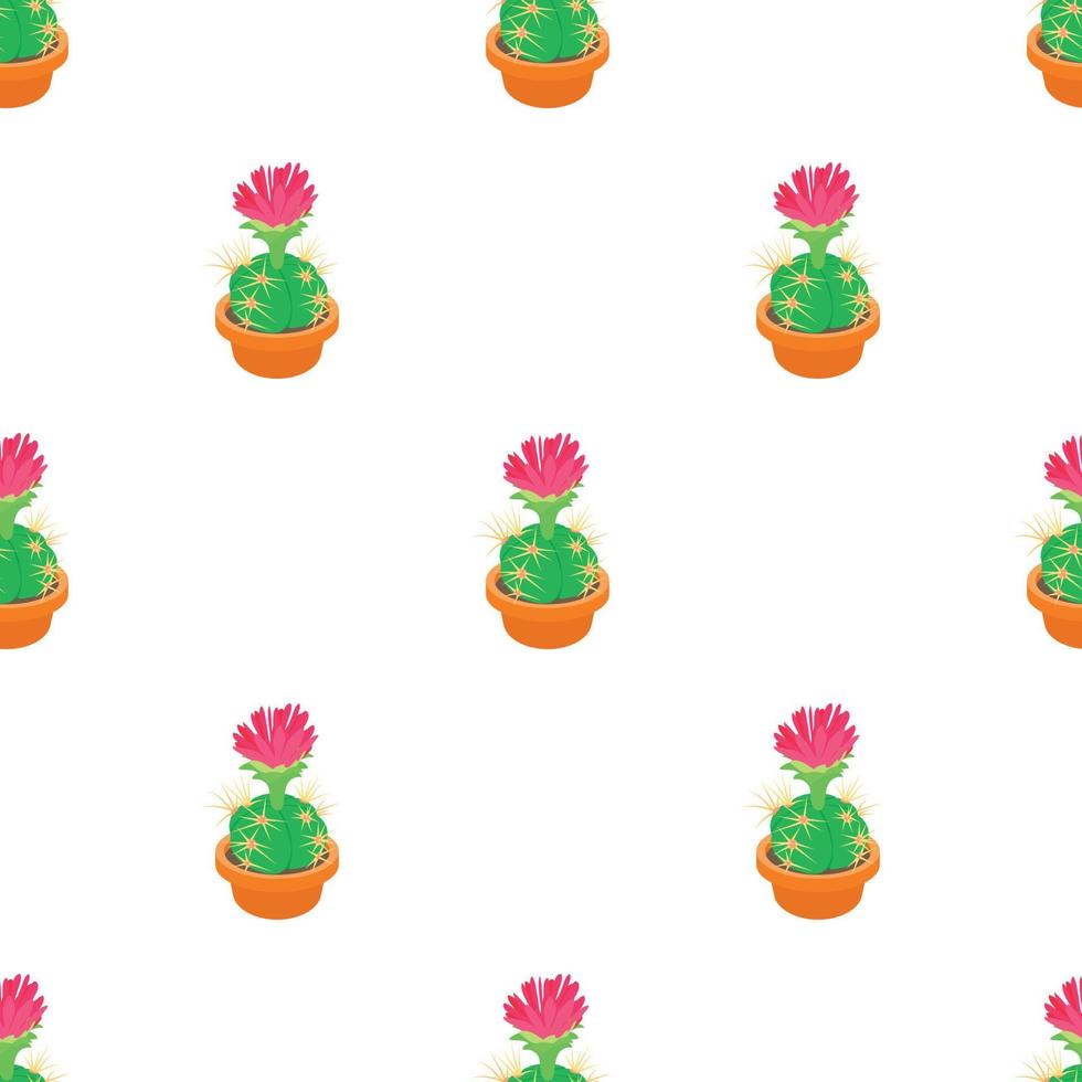 cactus con patrón de flores rojas vector sin costuras