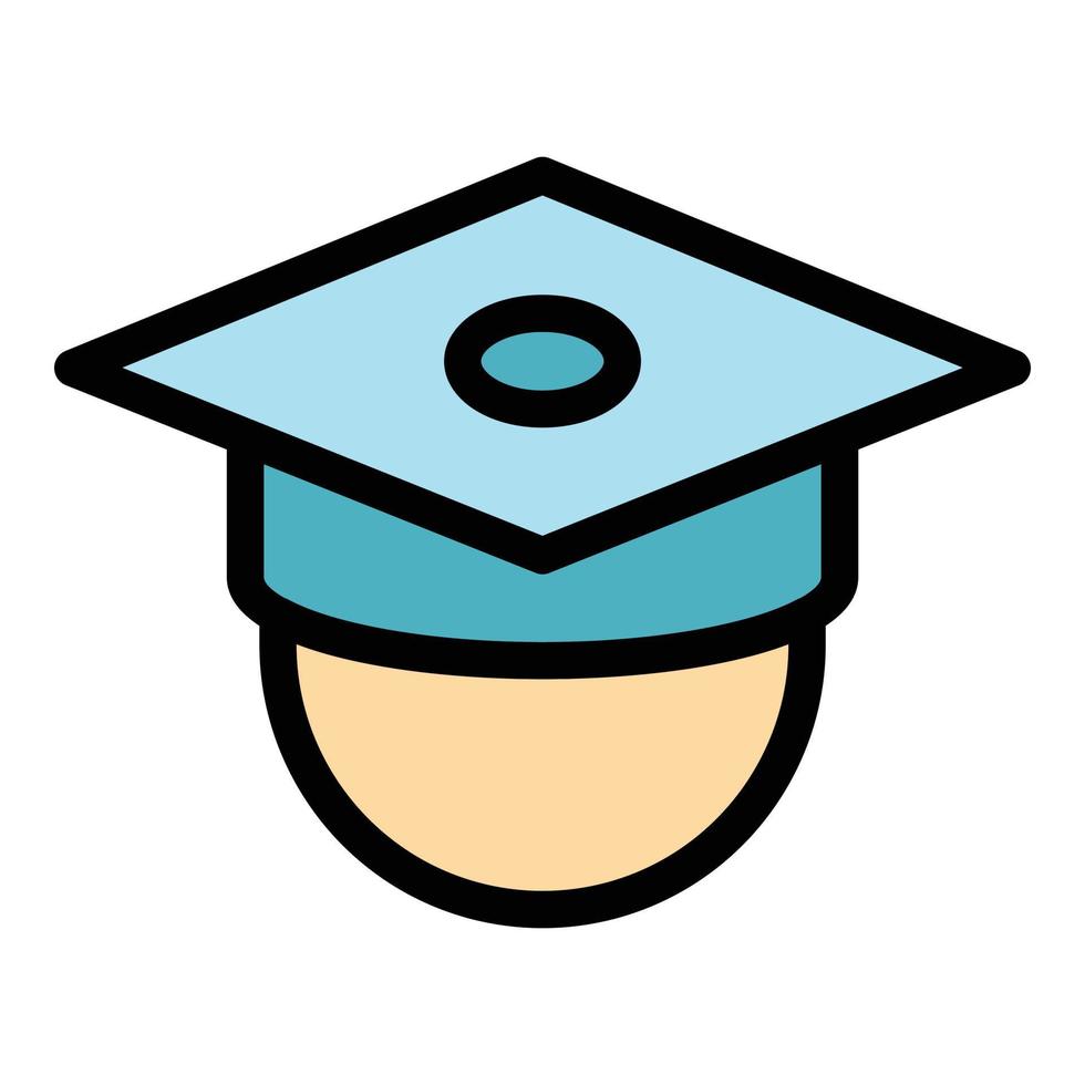Celebration graduation hat icon color outline vector