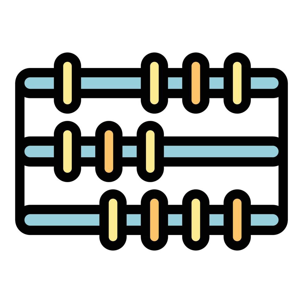 Arithmetic abacus icon color outline vector