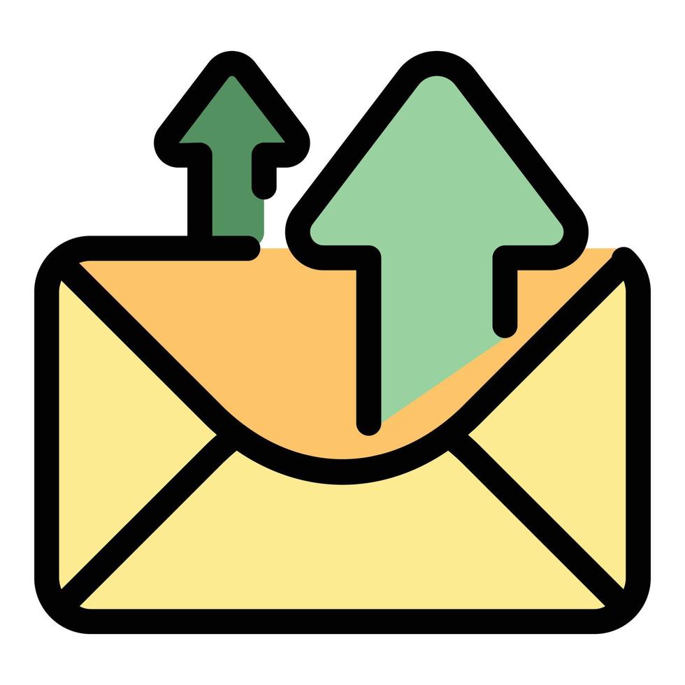 Envelope sending icon color outline vector