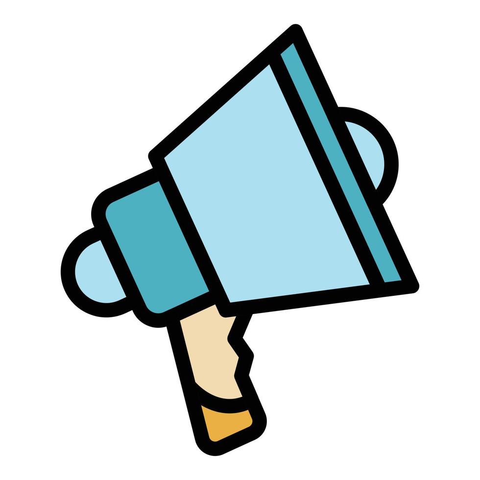 Rescue megaphone icon color outline vector