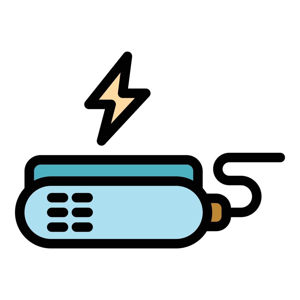 Portable charger icon color outline vector