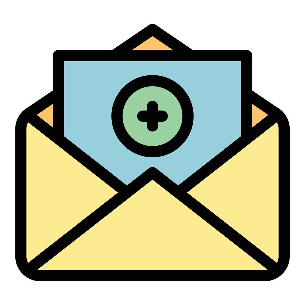 Add letter envelope icon color outline vector