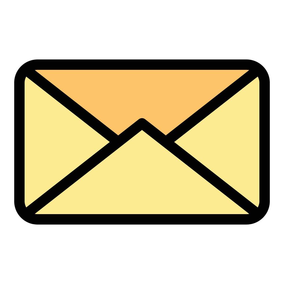 Paper envelope icon color outline vector