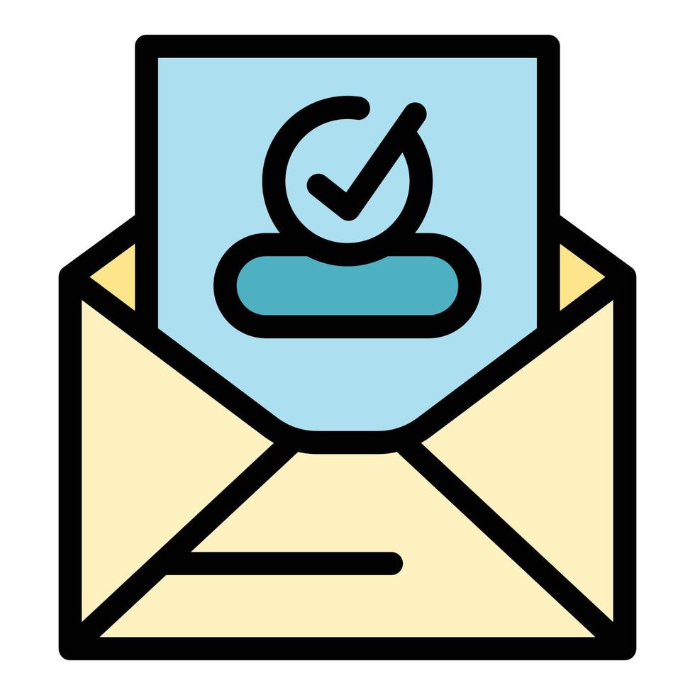 Mail letter subscription icon color outline vector