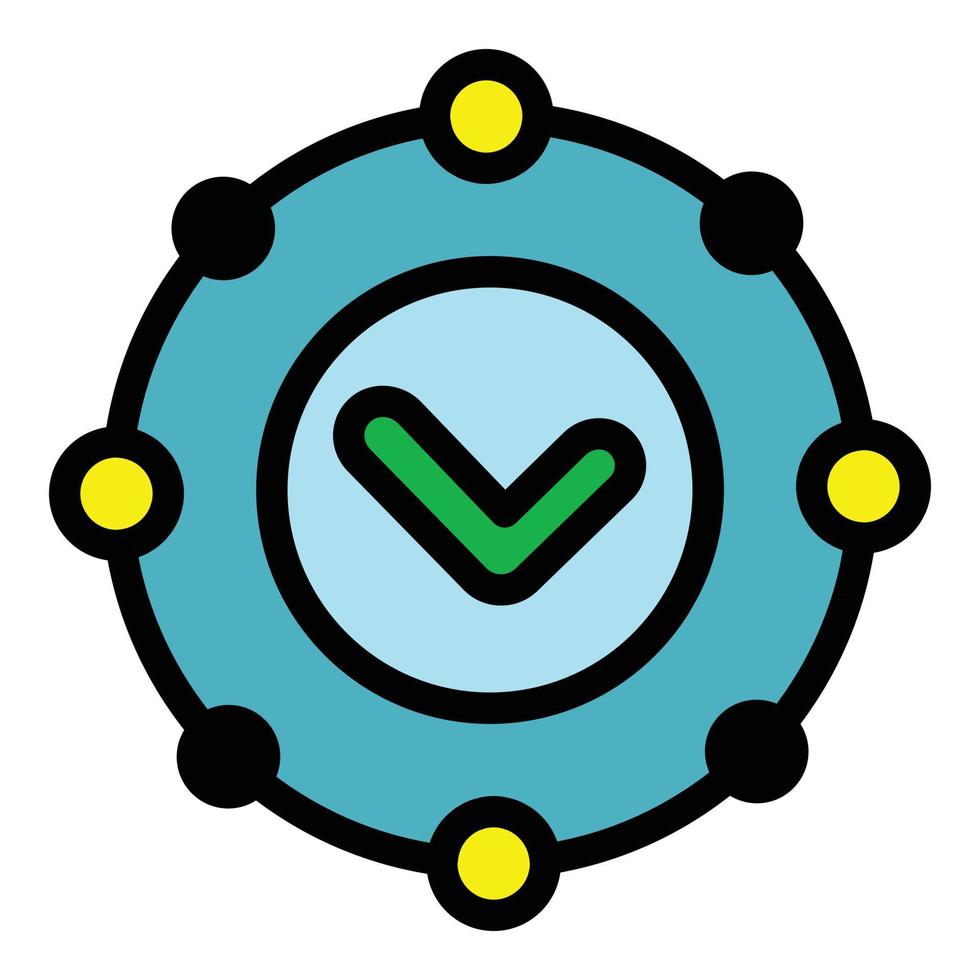 Approved stopwatch icon color outline vector