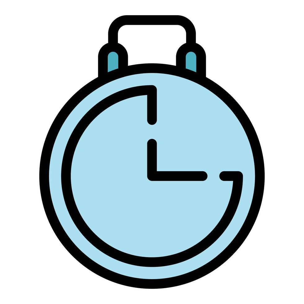 Stopwatch start icon color outline vector