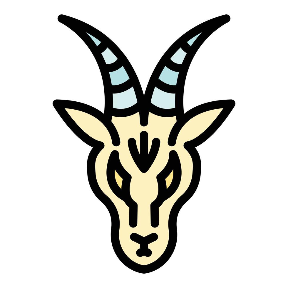 Head gazelle icon color outline vector