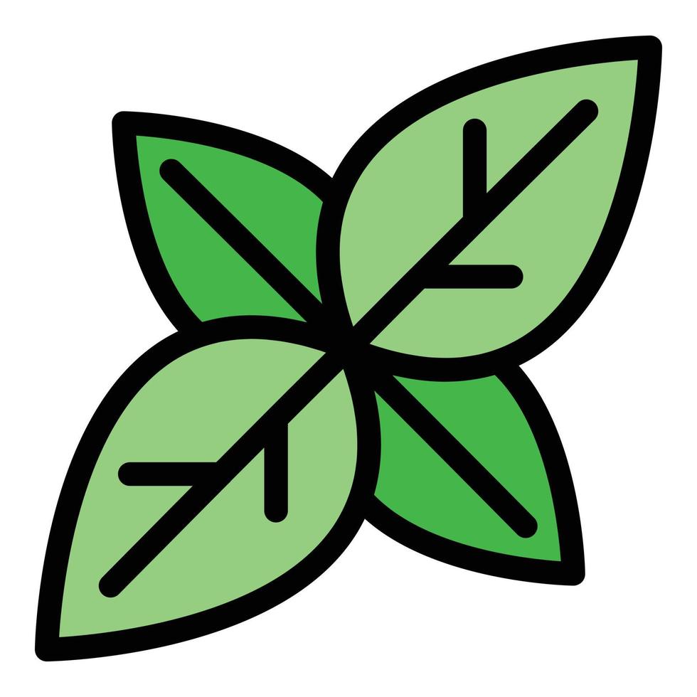 Basil agriculture icon color outline vector