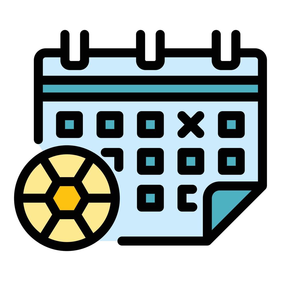 Referee calendar icon color outline vector