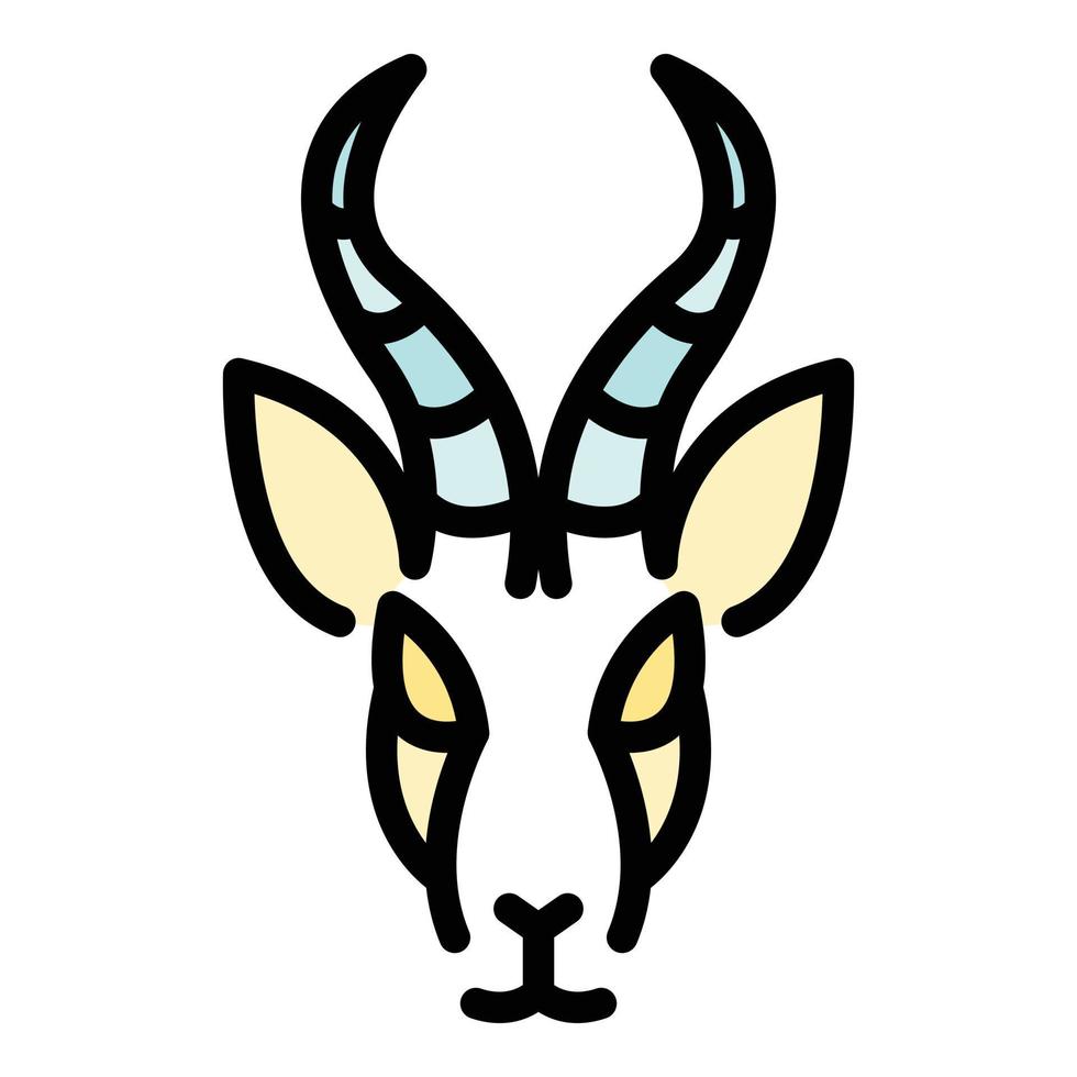 Fast gazelle icon color outline vector