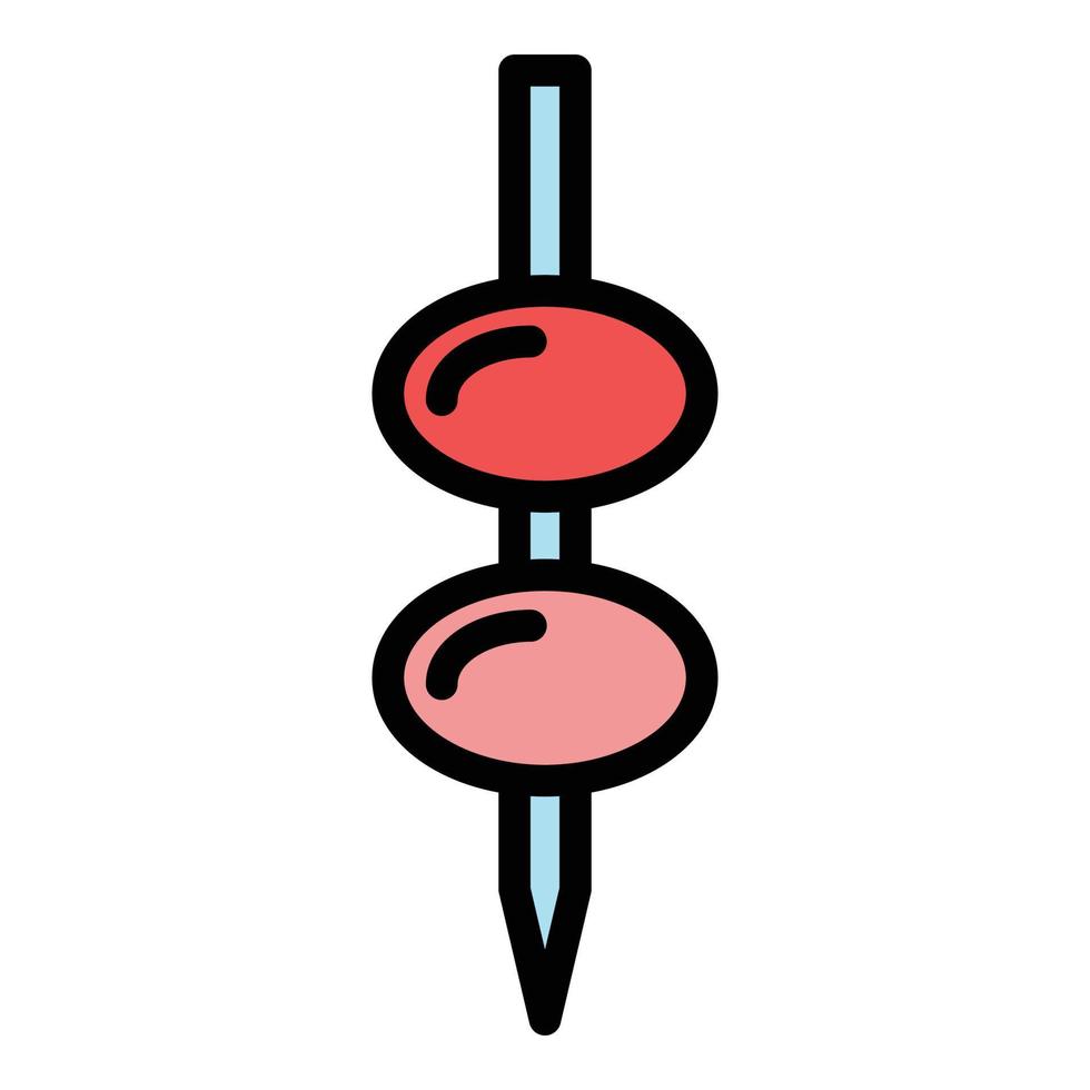vector de contorno de color de icono de palillo de aceitunas