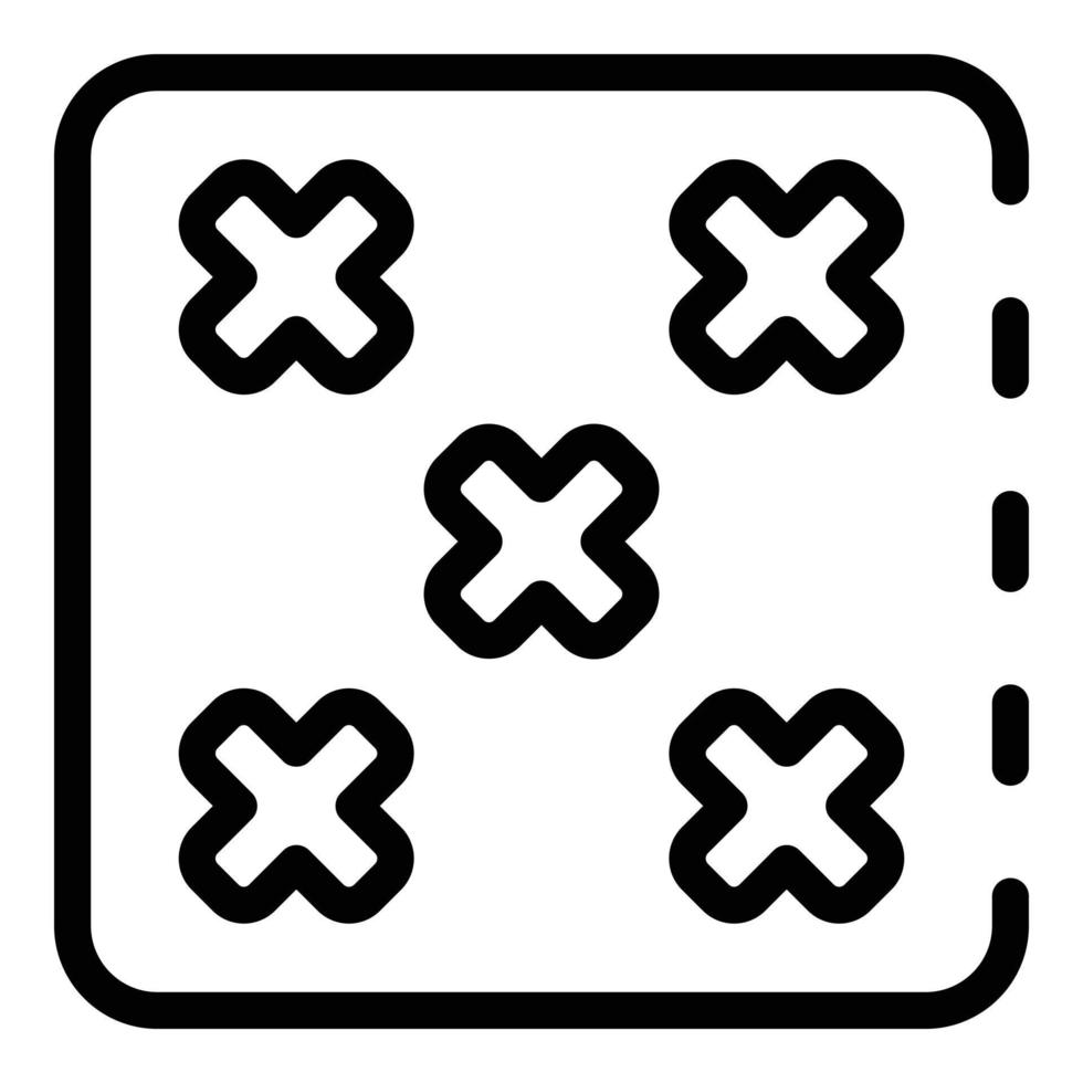 icono de dados de casino, estilo de esquema vector