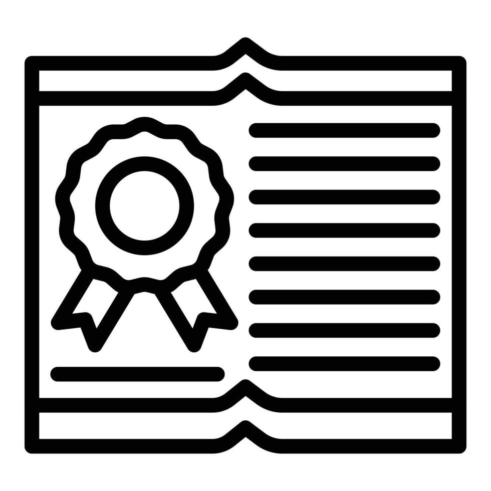 Translator diploma icon, outline style vector