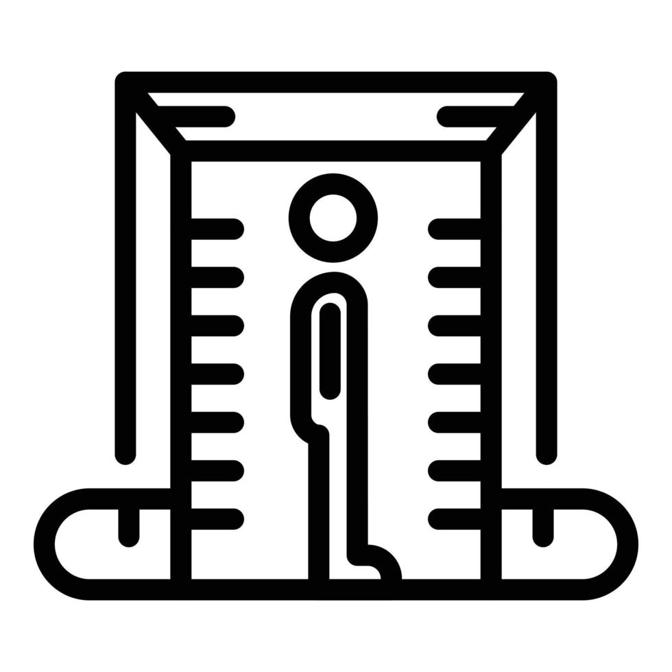 Metal detector icon, outline style vector