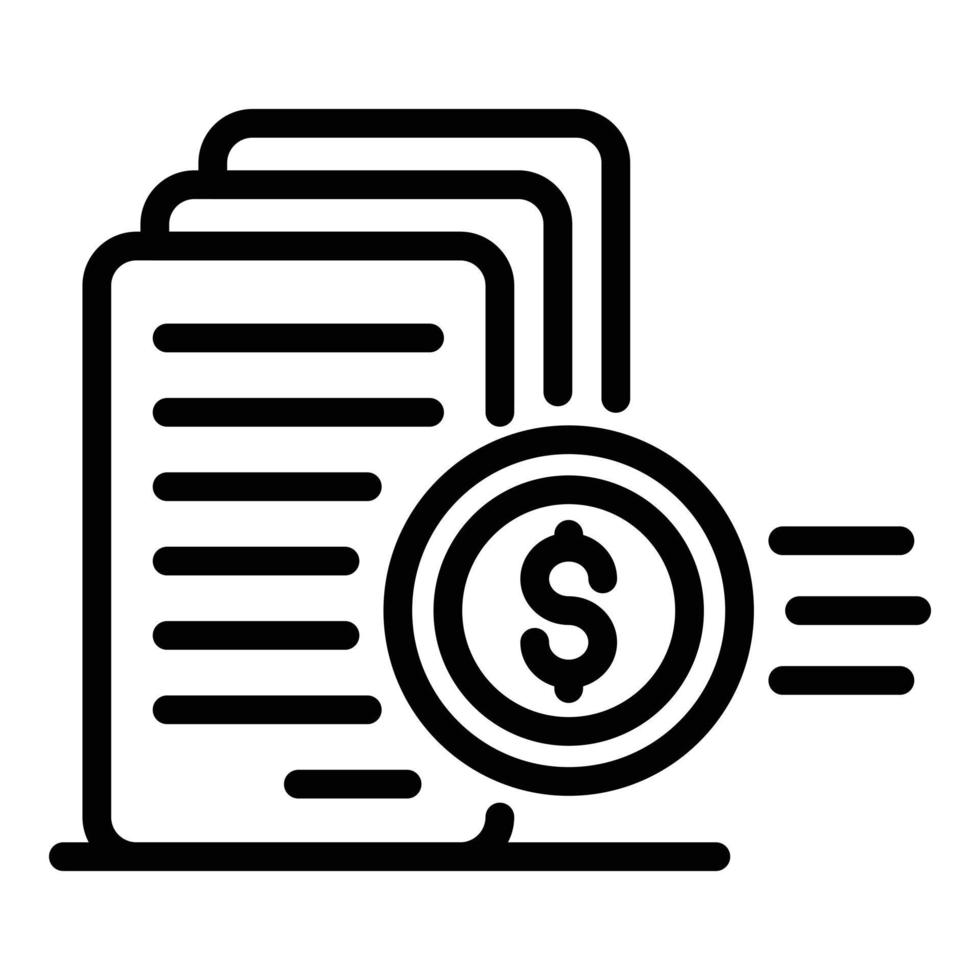 Money declaration icon, outline style vector