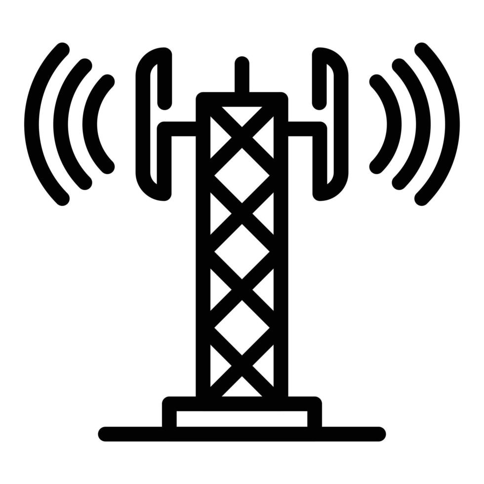 Gsm tower radio icon, outline style vector
