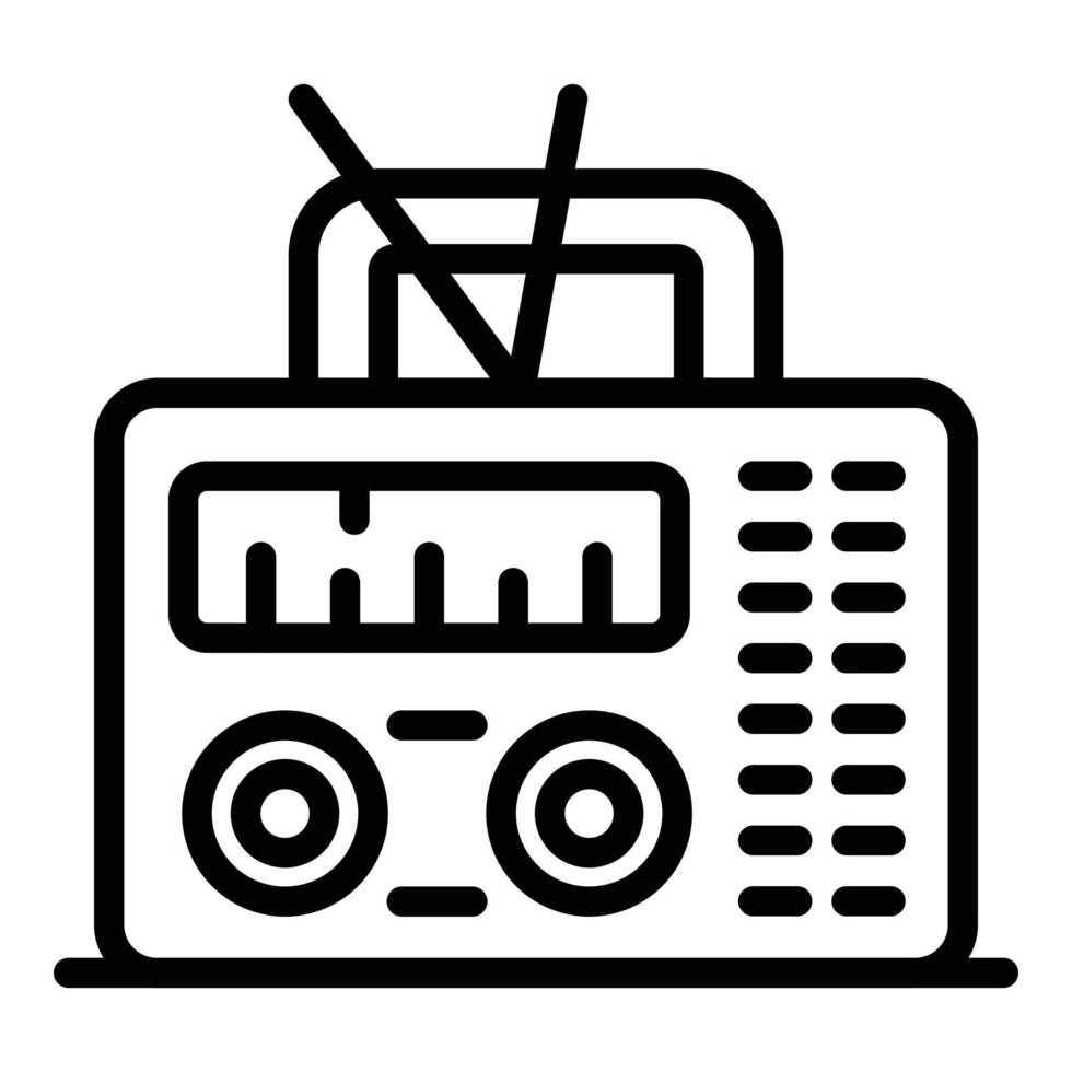 Radio icon, outline style vector