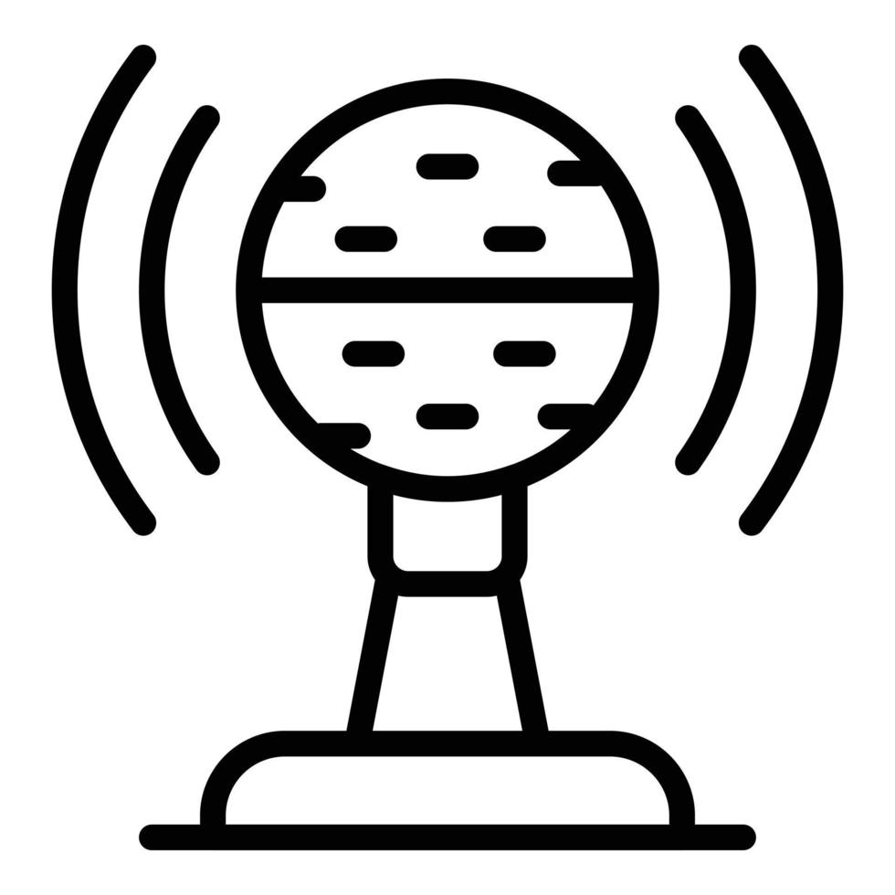 Microphone icon, outline style vector