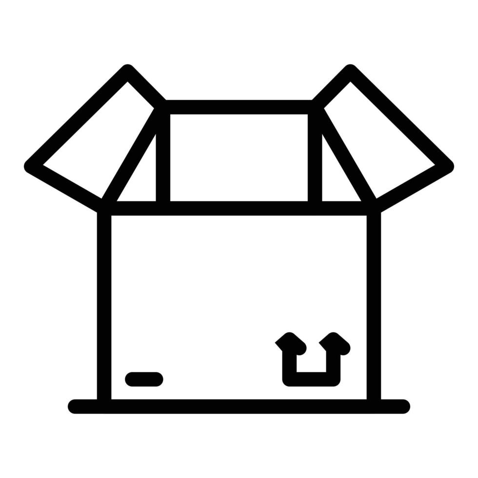 Open box icon, outline style vector