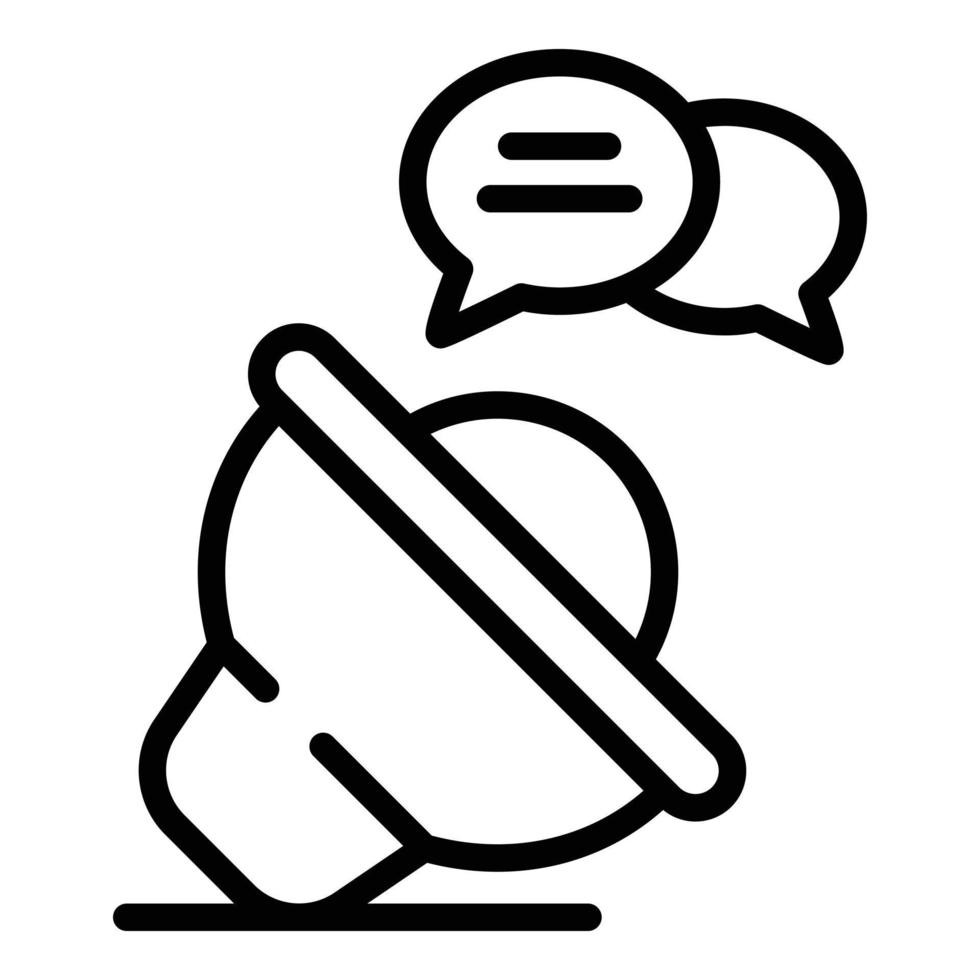 Megaphone and chat bubbles icon, outline style vector