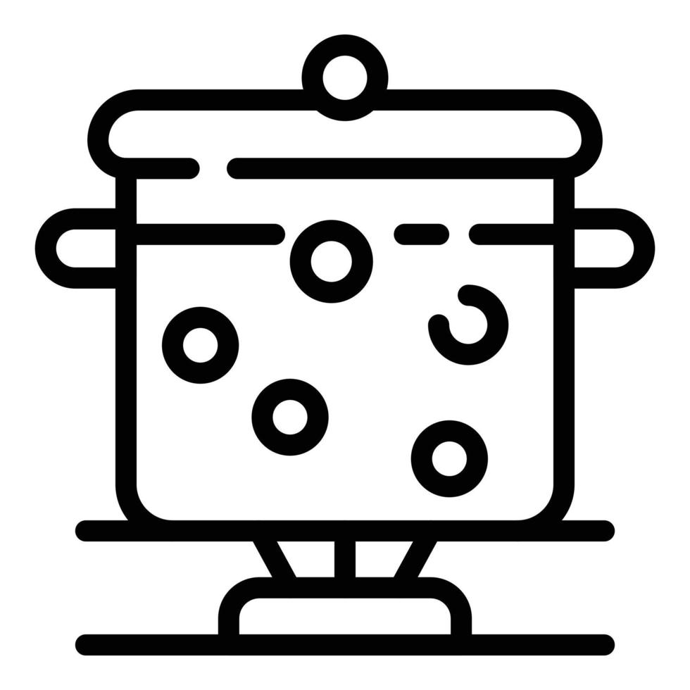 Boiling pan icon, outline style vector