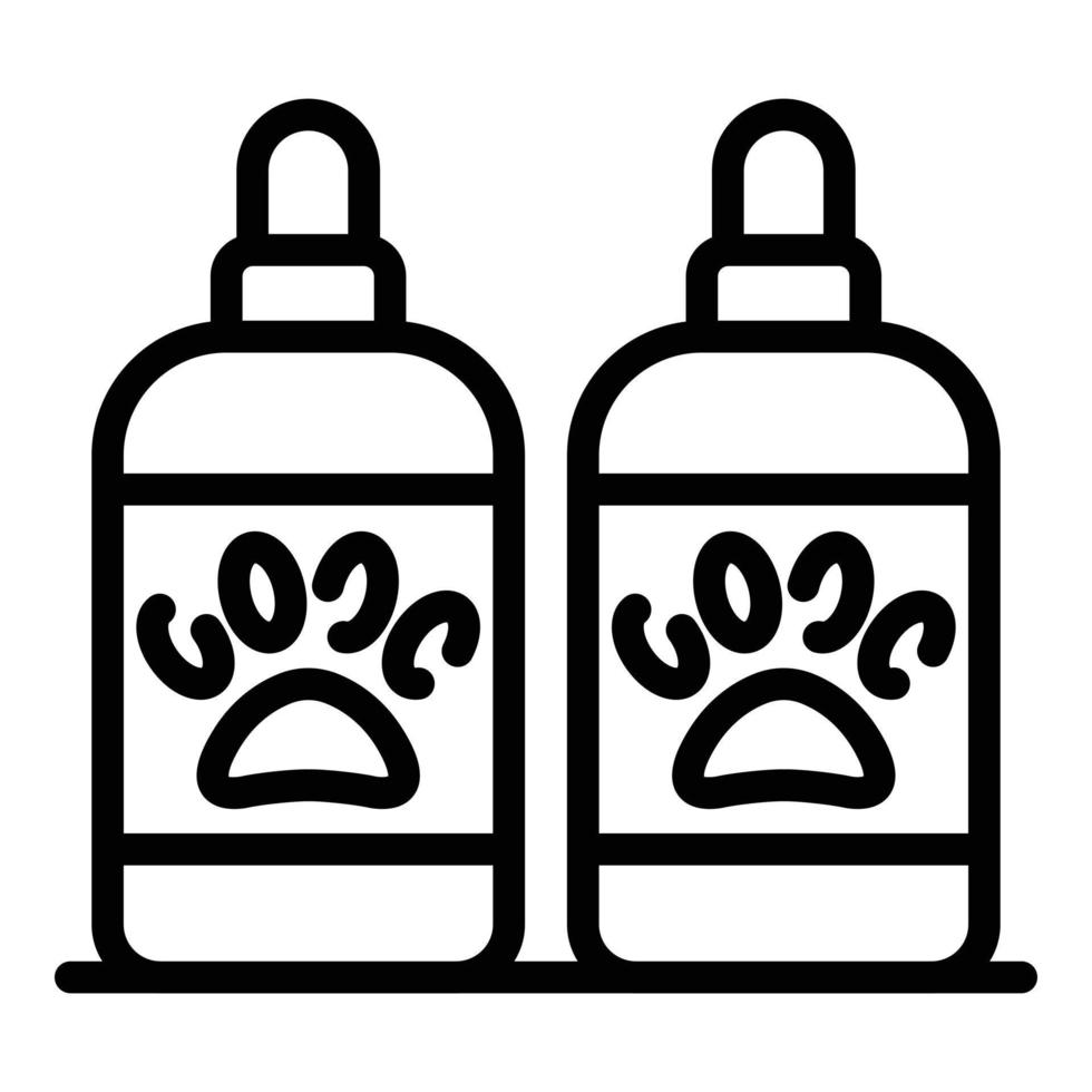Shampoo groomer bottle icon, outline style vector