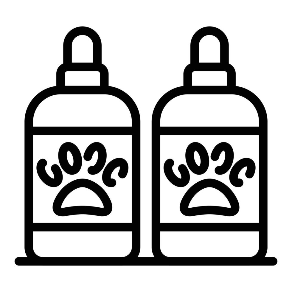 icono de botella de peluquero de champú, estilo de esquema vector