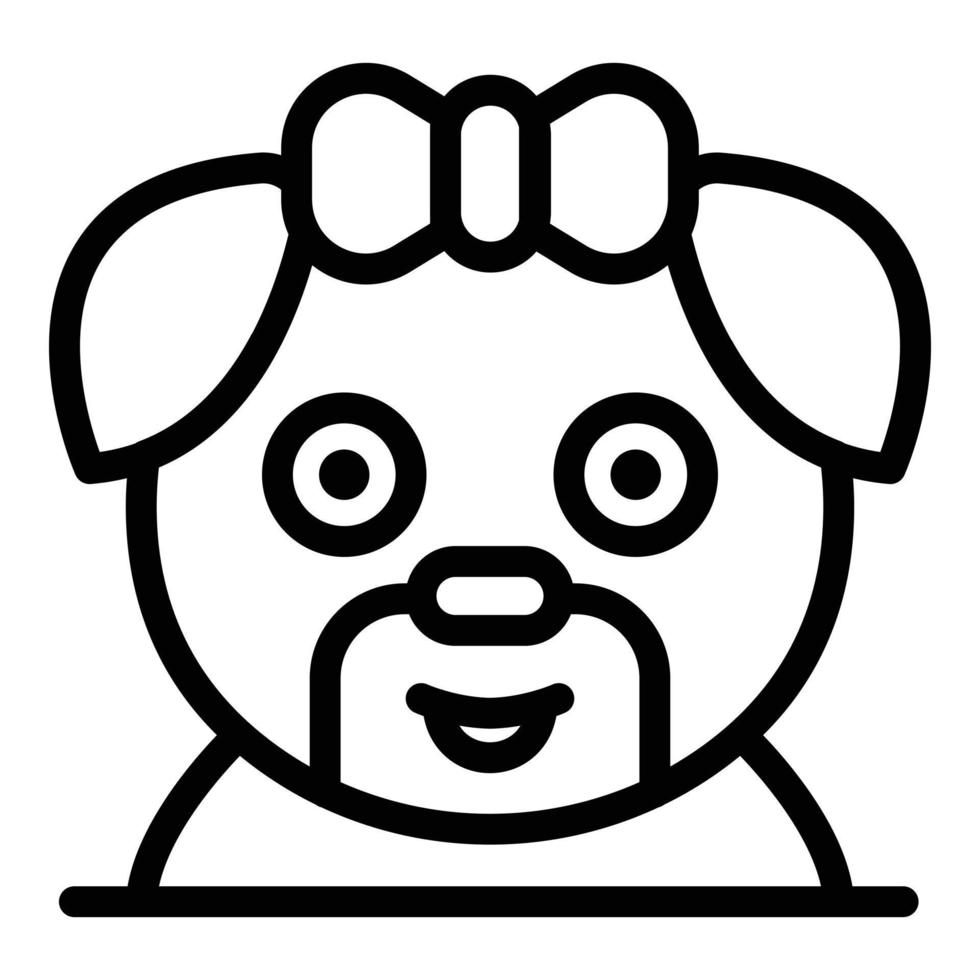 Groomer puppy dog icon, outline style vector