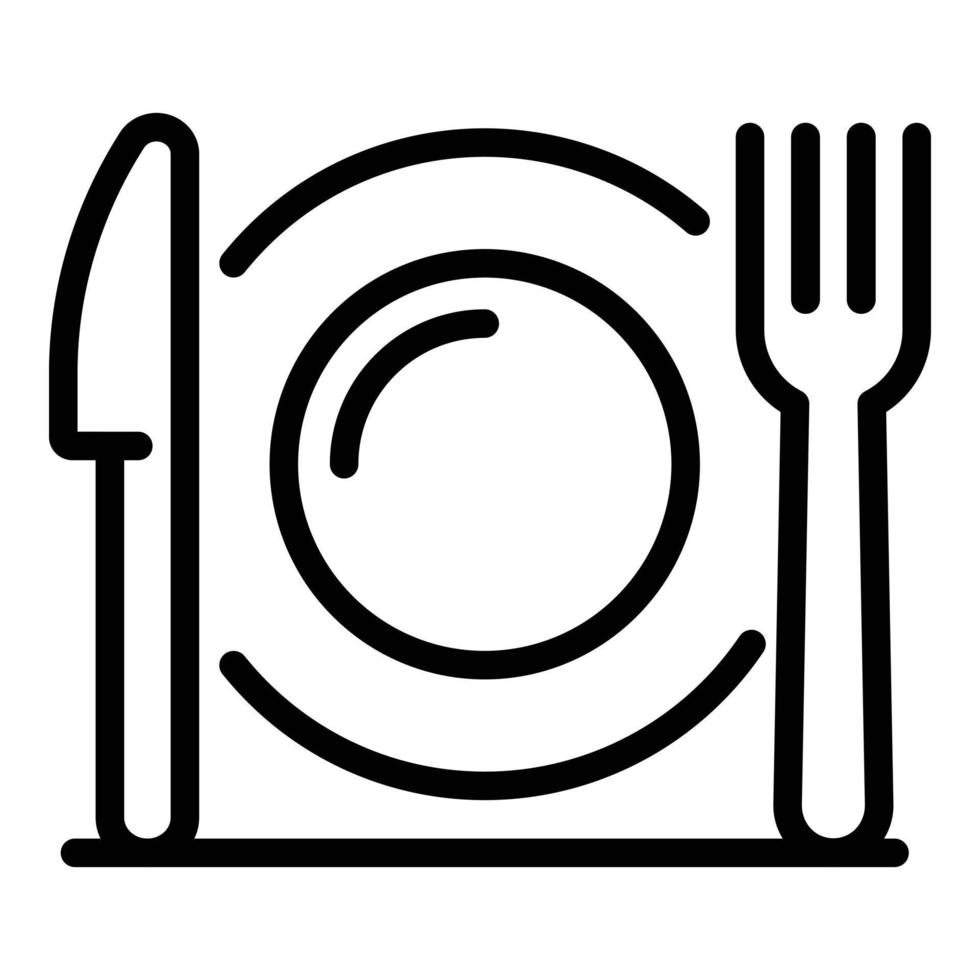 icono de platos de restaurante, estilo de esquema vector