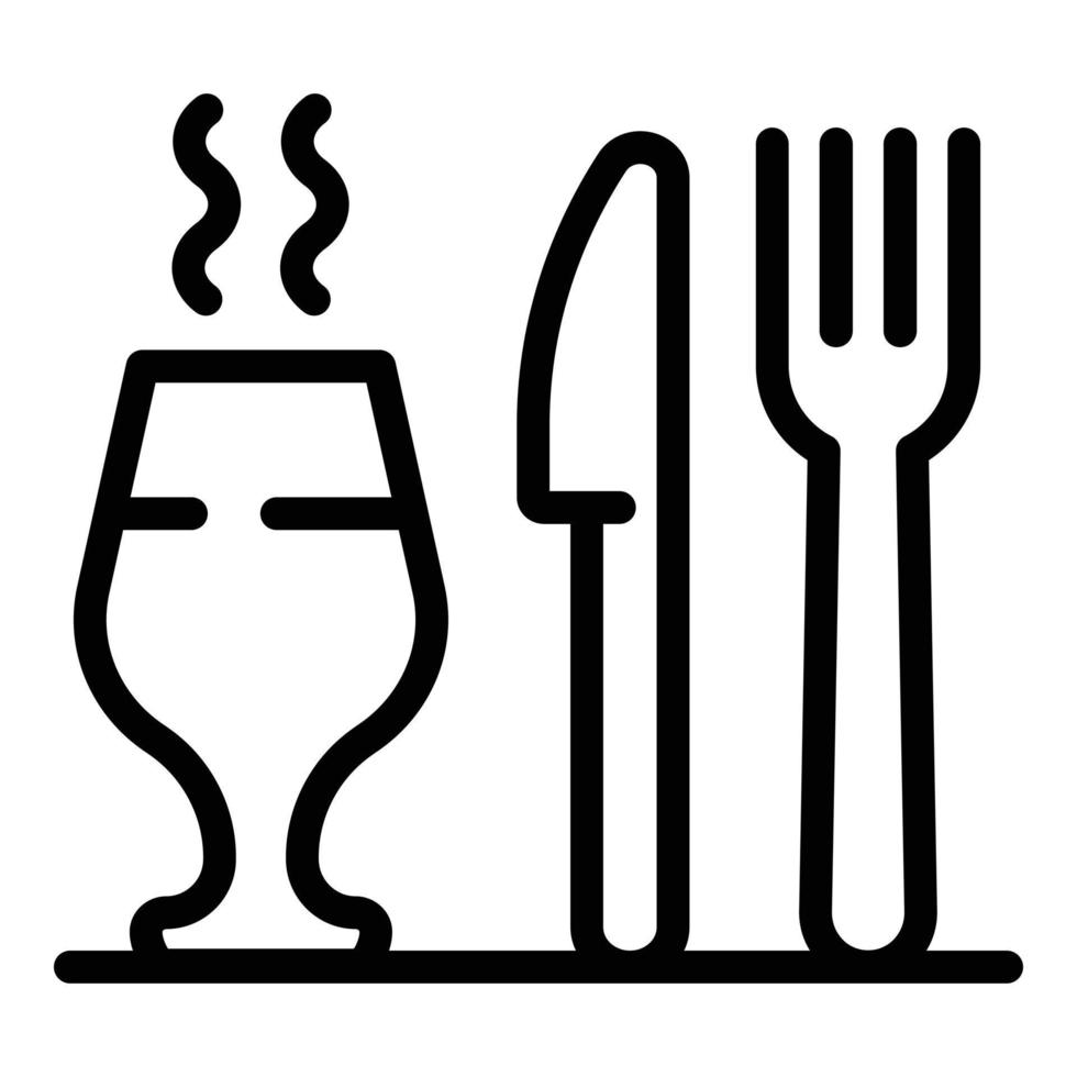 icono de vino caliente caliente, estilo de esquema vector