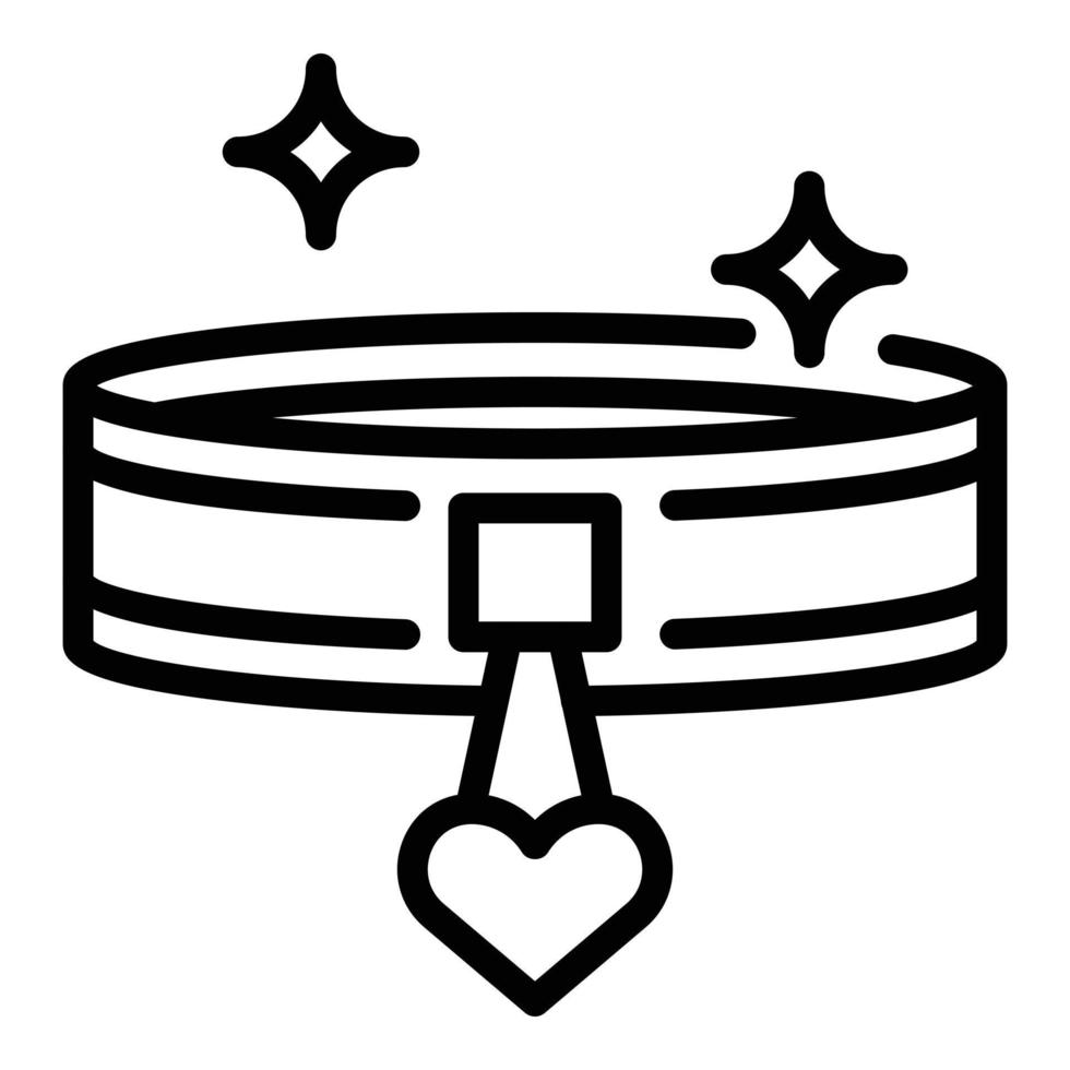 Pet belt icon, outline style vector