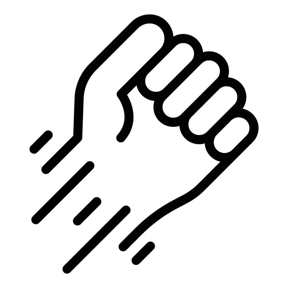 Fist in motion icon, outline style vector