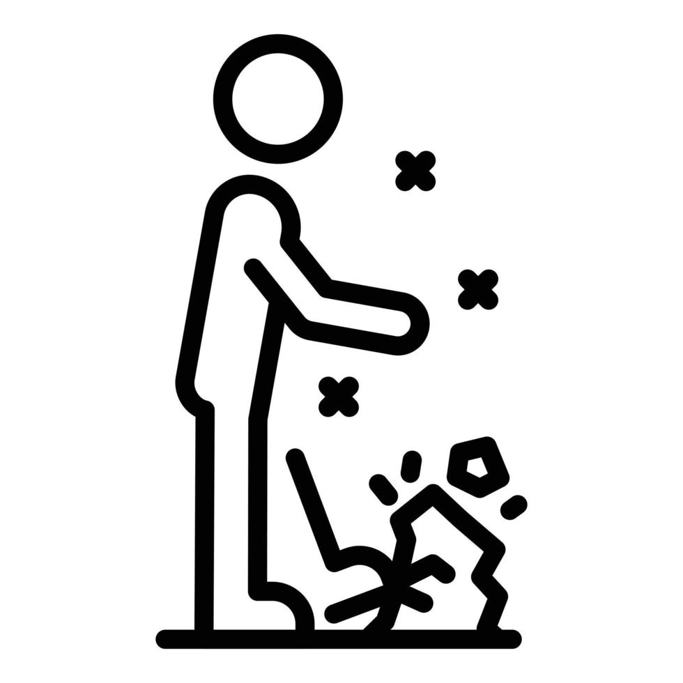 Person stumbles icon, outline style vector