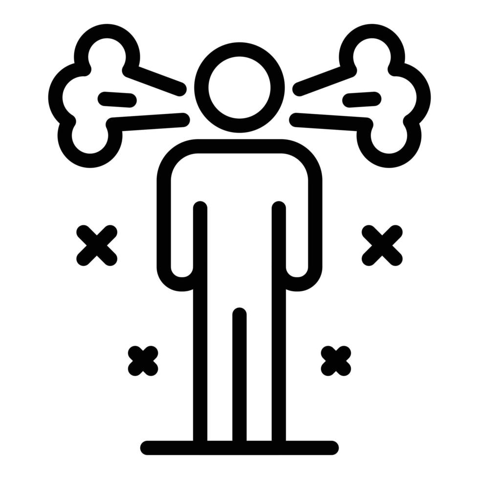 The steam from the ears icon, outline style vector