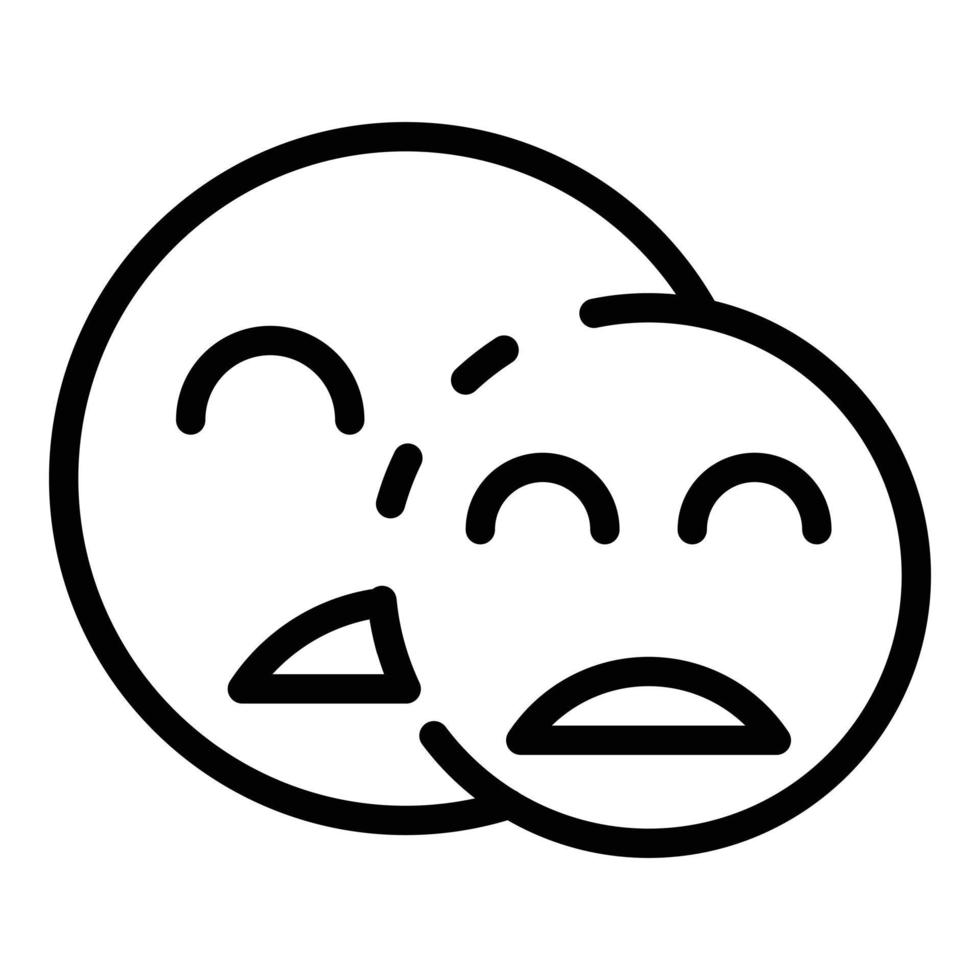 Two sad smiles icon, outline style vector