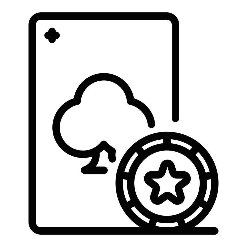 Casino lucky play card icon, outline style vector