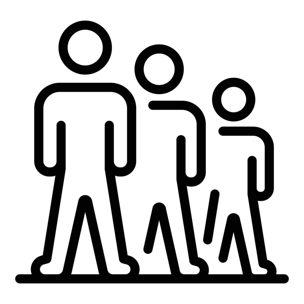 Three persons icon, outline style vector