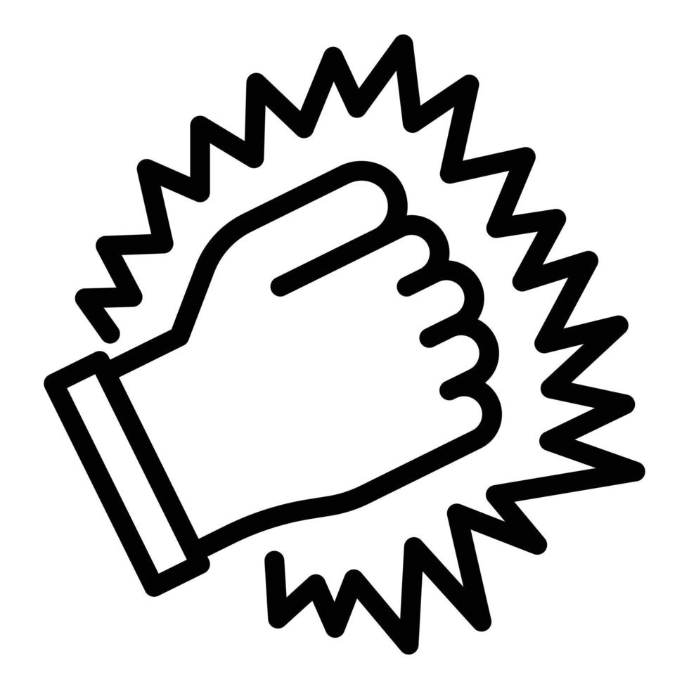 Knock fist icon, outline style vector