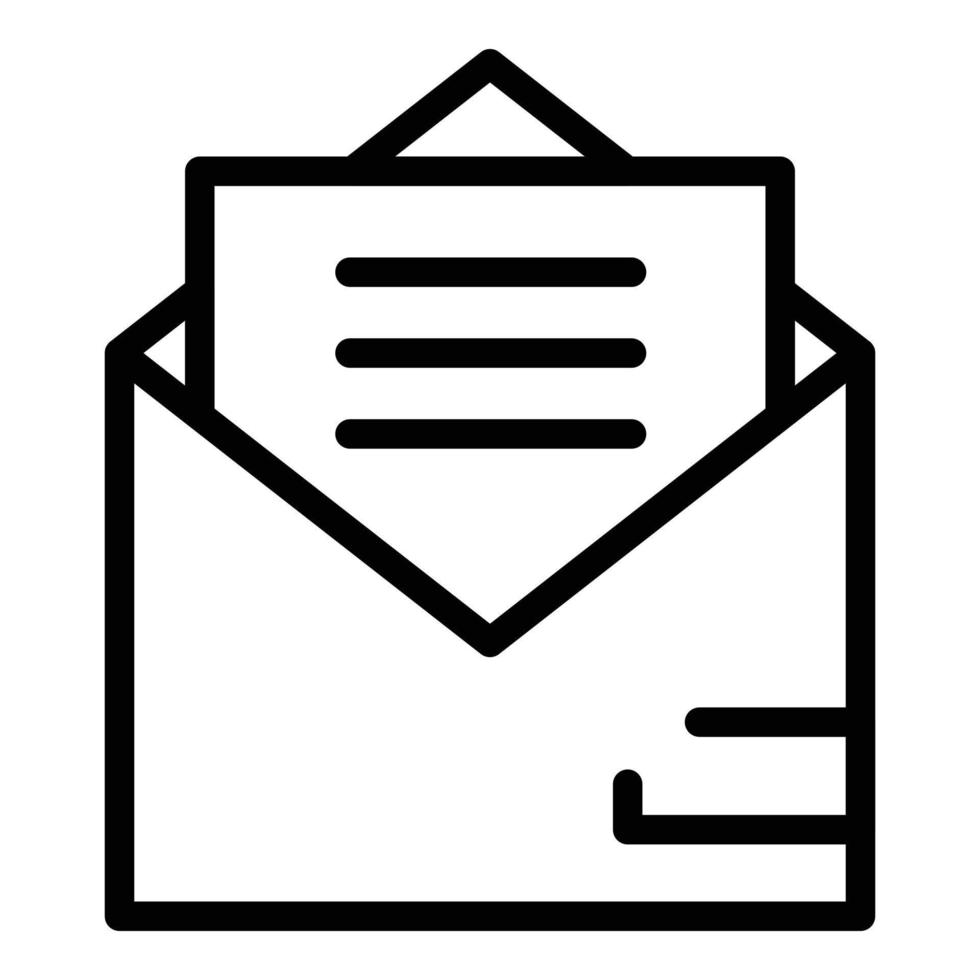 icono de carta de papel de correo, estilo de contorno vector