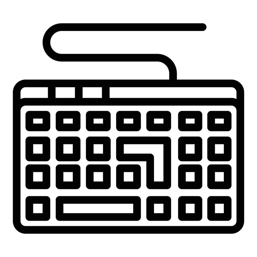 Programming keyboard icon, outline style vector