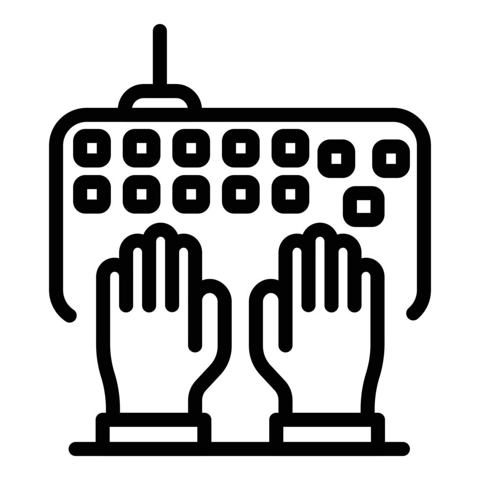 Typing keyboard icon, outline style vector